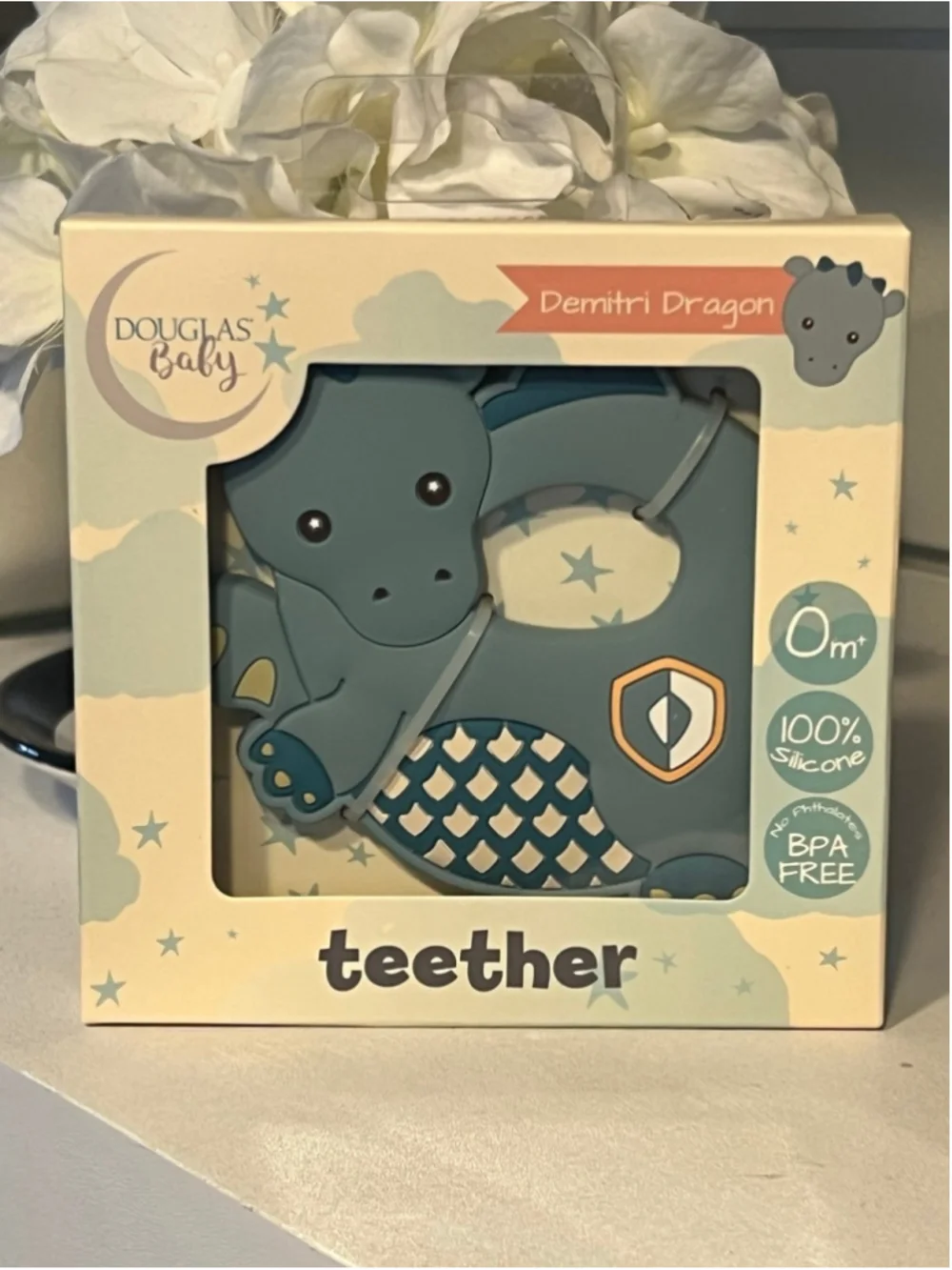 New Douglas Baby Demitri The Dragon Silicone Teether Ring